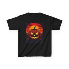 Halloween Pumpkin Kids Tee, Spooky T-Shirt, Fall Apparel, Trick or Treat ... 