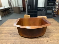 25" Copper Kitchen Sink Hammered Single Basin 9" Depth 16-Gauge