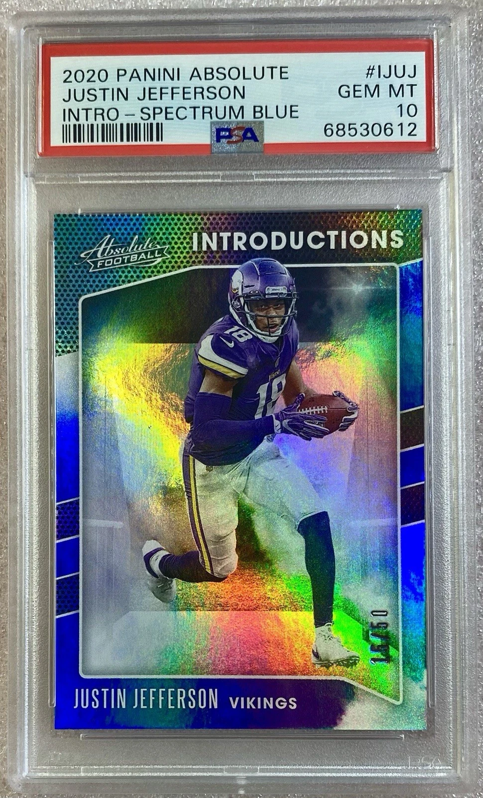 Justin Jefferson Panini Absolute Introductions #IJUJ Spectrum Blue