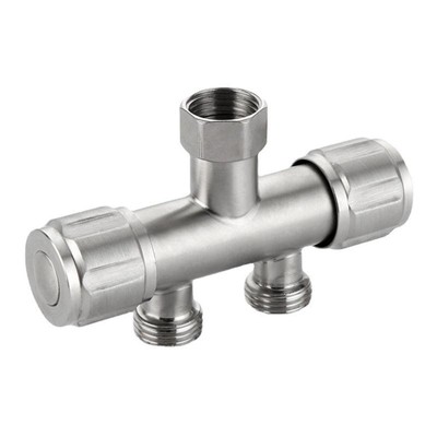 Deviatore Splitter Per Rubinetto Lavatrice In Acciaio Inox – Doppia Uscita Con Manopole Indipendenti, Filettatura Antigoccia, 2 Vie