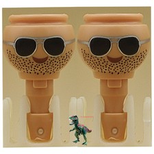 Playmobil X2 cabeza con gafas de sol-barba-piel morena-agente policia-cantante