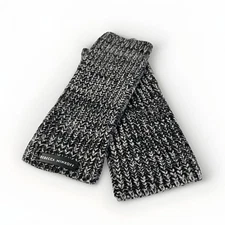 Rebecca Minkoff Knit Arm Warmer Winter Black White Marled Fingerless Fashion