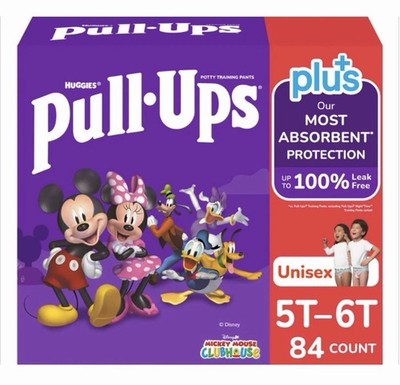 Huggies Pull-Ups Plus Training Pants Unisex Size 5T-6T (46-60 lbs