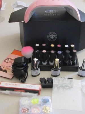 New Modelones Gel Nail Polish Kit Light Embellishes Oil Transfers Brush Top Coat
