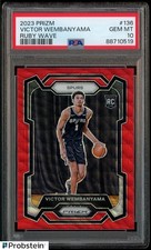 2023-24 Panini Ruby Wave Prizm #136 Victor Wembanyama RC Rookie PSA 10 GEM MINT