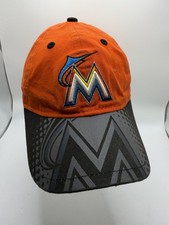 Miami Marlins Hat Youth Orange New Era 39THIRTY MLB Stretch