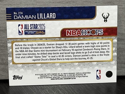Damian Lillard 2025-26 NBA Hoops Holo Foil All-Star #274 Trail