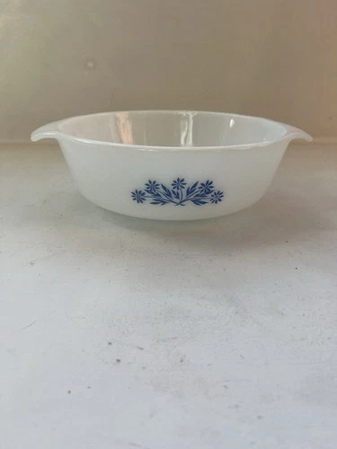 Anchor Hocking Fire King Blue Cornflower Casserole Dish #436 1 Qt Round Vintage