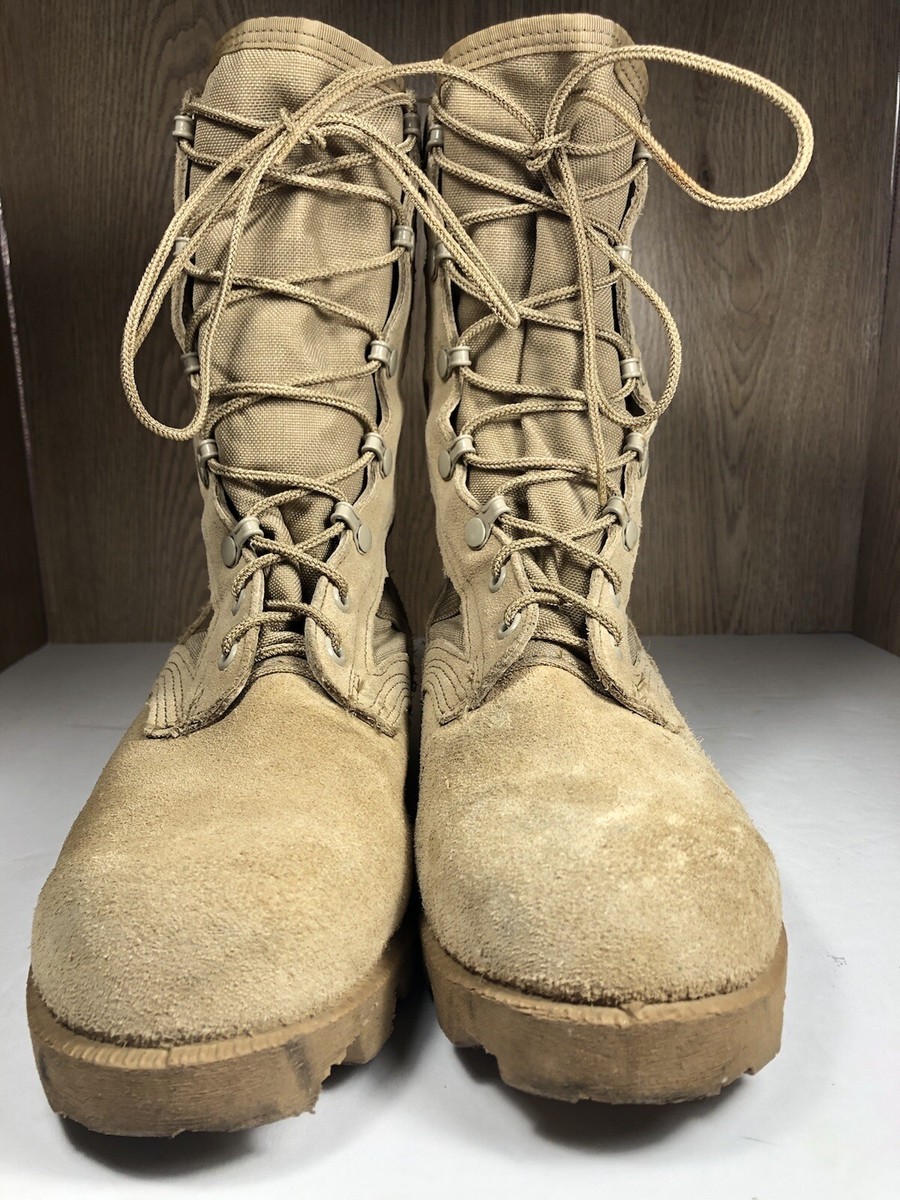 Vintage Wellco RO Search Desert Combat Boots Tan Suede Military
