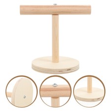 Wooden Bird Training Perch Stand Desktop Parrot Toy Natural Wood Cockatiels