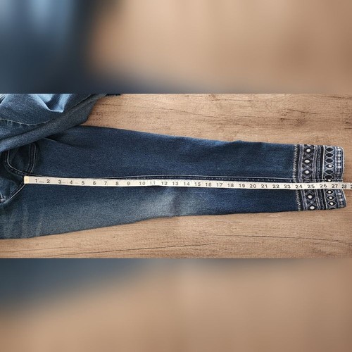 DG2 bestickt und Pailletten blau Denim Skinny Jeans Damengröße 8P - Bild 6 von 6