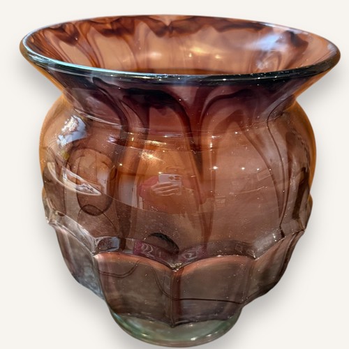 Antico vaso in vetro nuvola Art Decò George Davidson - Foto 3 di 5
