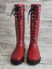 Ilse Jacobsen Womens 39 Rain Boots Tall Lace Up Deep Red Waterproof Rubber