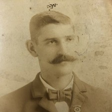Anderson, IN Sheriff Star Badge Medal Pin Real Photograph Antique Cabinet Card 