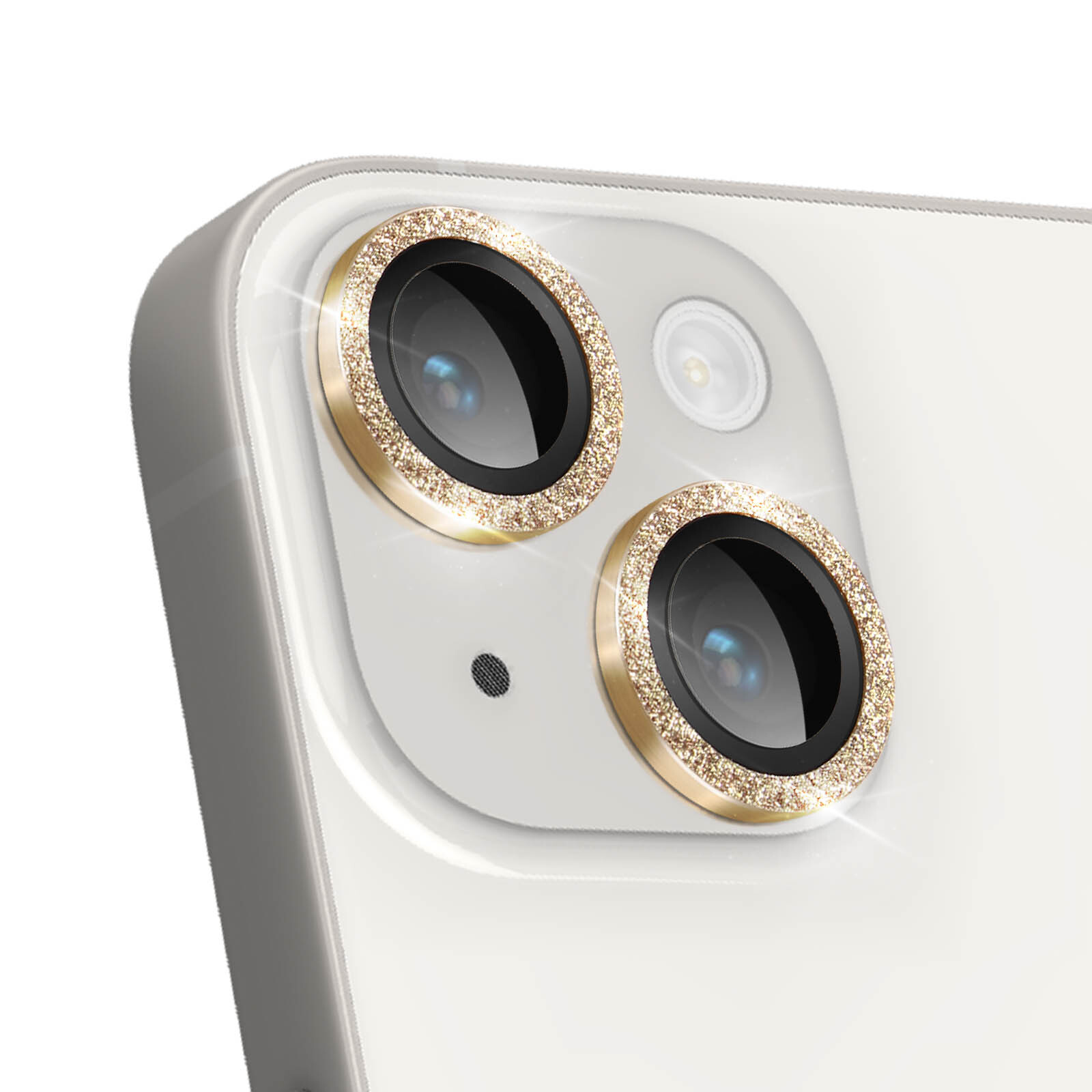 IPhone 14/14 Plus 9H Camera Lens Protection 0.2mm Glitter Gold Contour