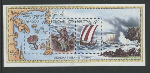 FAROE ISLANDS 413, 2002 VIKING VOYAGES, S/S, MNH, (DE3904K)