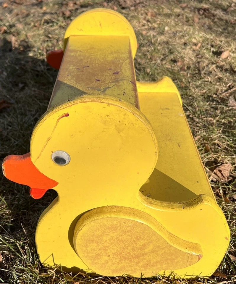 VTG Wood Yellow Rubber Ducky  2 Steps Stool - Image 3 of 4