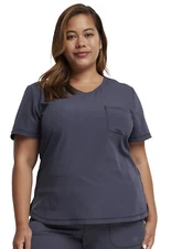 Pewter Dickies Scrubs Dynamix Round Neck Top DK739 PWT