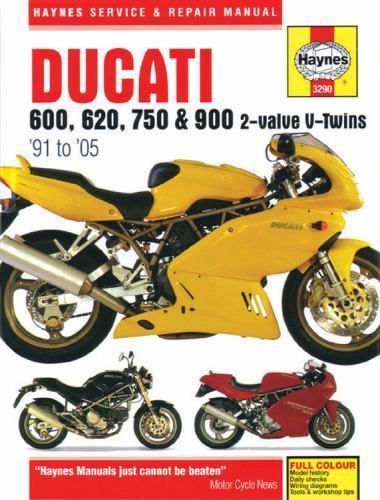 Haynes Manual Ducati 600 620 750 900 2-Valve V-Twins 1991-2005 Repair Guide