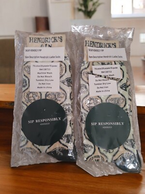 Hendrick's Gin Lot Of 2 Rare Novelty Socks Ladies
