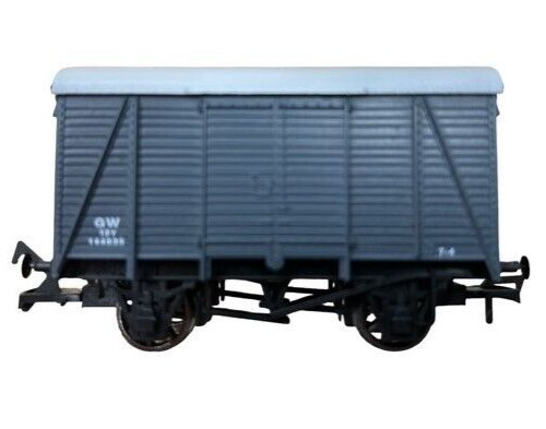 Dapol 4F-021-023 GWR Kastenwagen grau weißes Dach 144835 Spurweite OO + Gleis 48 Pfosten | Zustand: New