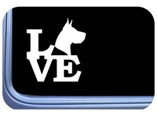 Great Dane Love Decal os 750 vinyl 6" Sticker harlequin
