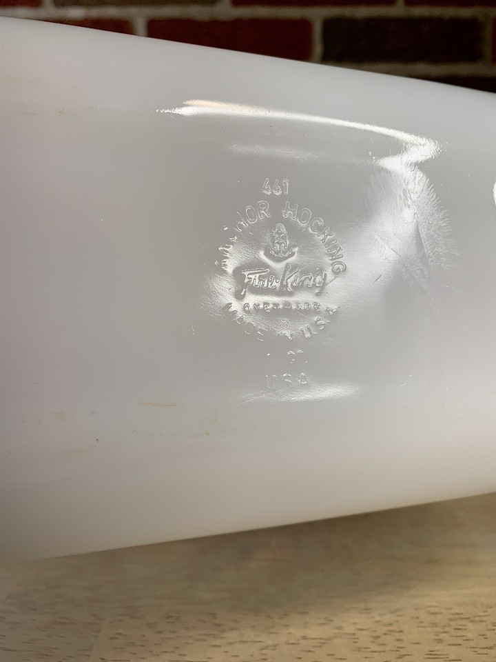 441 Anchor Hocking Fire King Original Plain White Milk Glass Bread Loaf