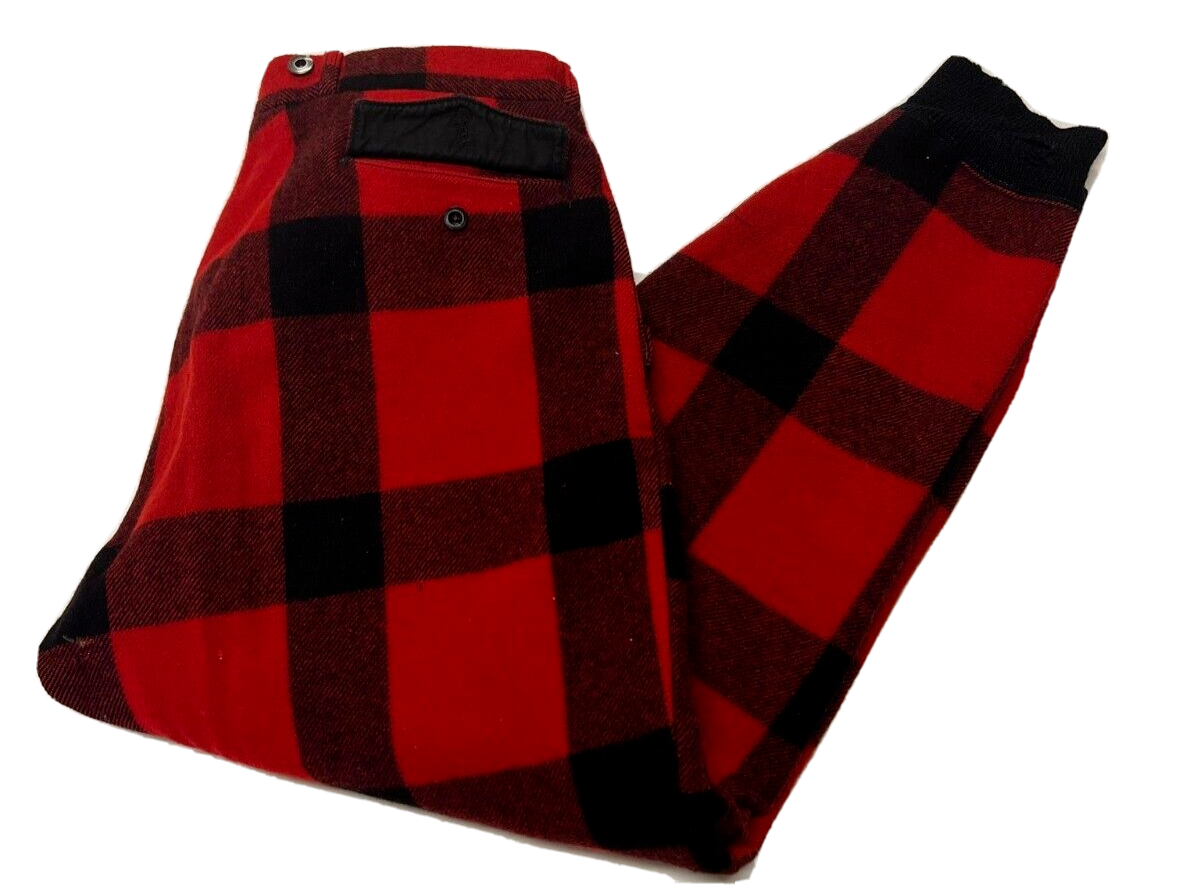 Vintage Woolrich Buffalo Plaid Wool Men's Pants Hunting Double Knee