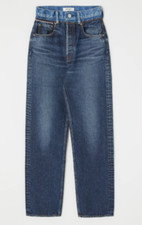 Moussy Vintage Boulder Wide Straight-Leg Distressed Jeans Dark Wash Size 27 NWT