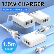 120W 6-in-1 Desktop Charger 112W Multi-Port Charging Station USB-C Fast Charge