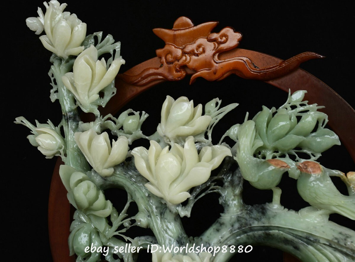 アンティーク 中国 グリーン ジェード 17.6'' Old Chinese Natural