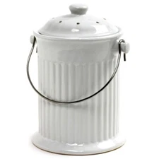 Norpro, White , 1 Gallon Ceramic Compost Keeper, One Size