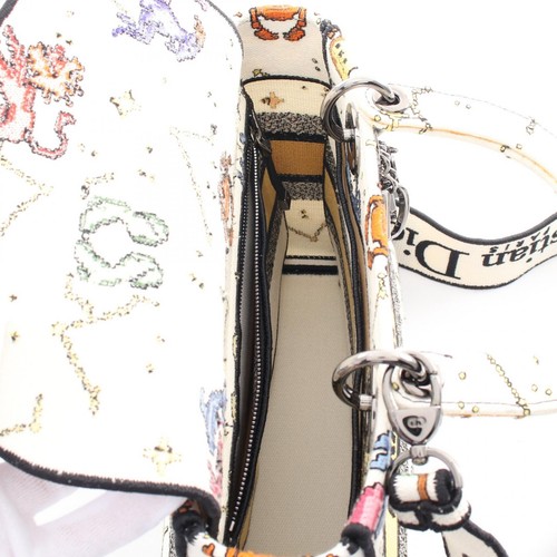 Dior LADY D-LITE Medium 2way Shoulder Handbag canvas White Multicolor Used Women - Bild 3 von 12