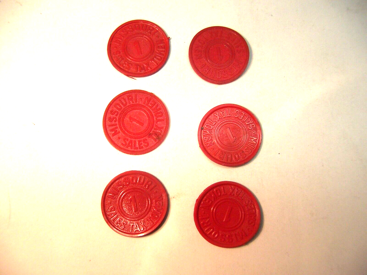 Plastic Missouri Mills Tax Tokens 6 red 1 mills #pc | eBay