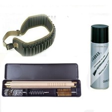 KIT PULIZIA ARMI OLIO CARTUCCERA CALIBRO 12 CACCIA FUCILI