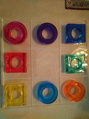 AUTHENTIC SHLOMI HAZIZA LUCITE/ACRYLIC TIC TAC TOE SCULPTURE/ BOARD GAME COOL