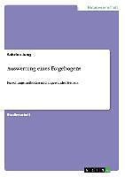 Thumbnail - Auswertung Eines Fragebogens | Buch | 9783656309208