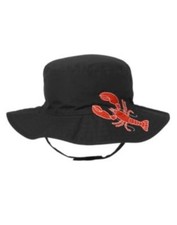 GYMBOREE SWIM SHOP DARK GRAY w/ RED LOBSTER SUN HAT 6 12 24 2T 3T 4T 5T NWT