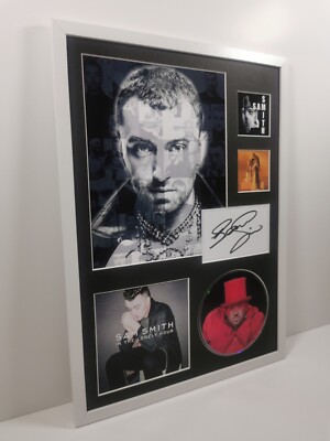 Sam Smith GERAHMTES ''In The Lonely Hour'' Album & Picture Disc Autogramm Display WOW