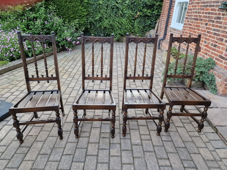 4 ERCOL TALLBACK YORKSHIRE DINING CHAIRS - Seat Pads Available - Image 4 of 4