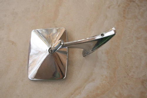 Old  Chrome Rectangle Car Mirror, 26594 2 Exterior Side Mirror Bolt/Screw on