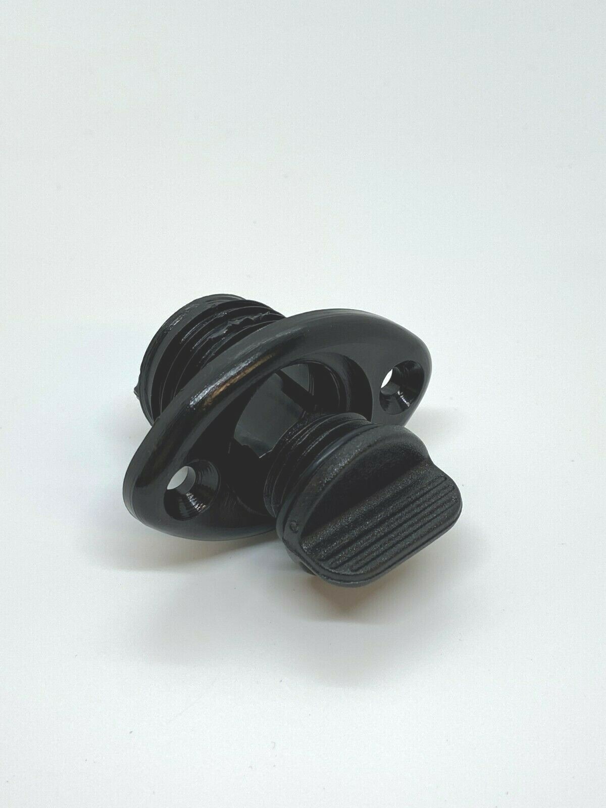 Black 19mm Oval Boat Drain Screw Bung & Socket with Captive Plug
