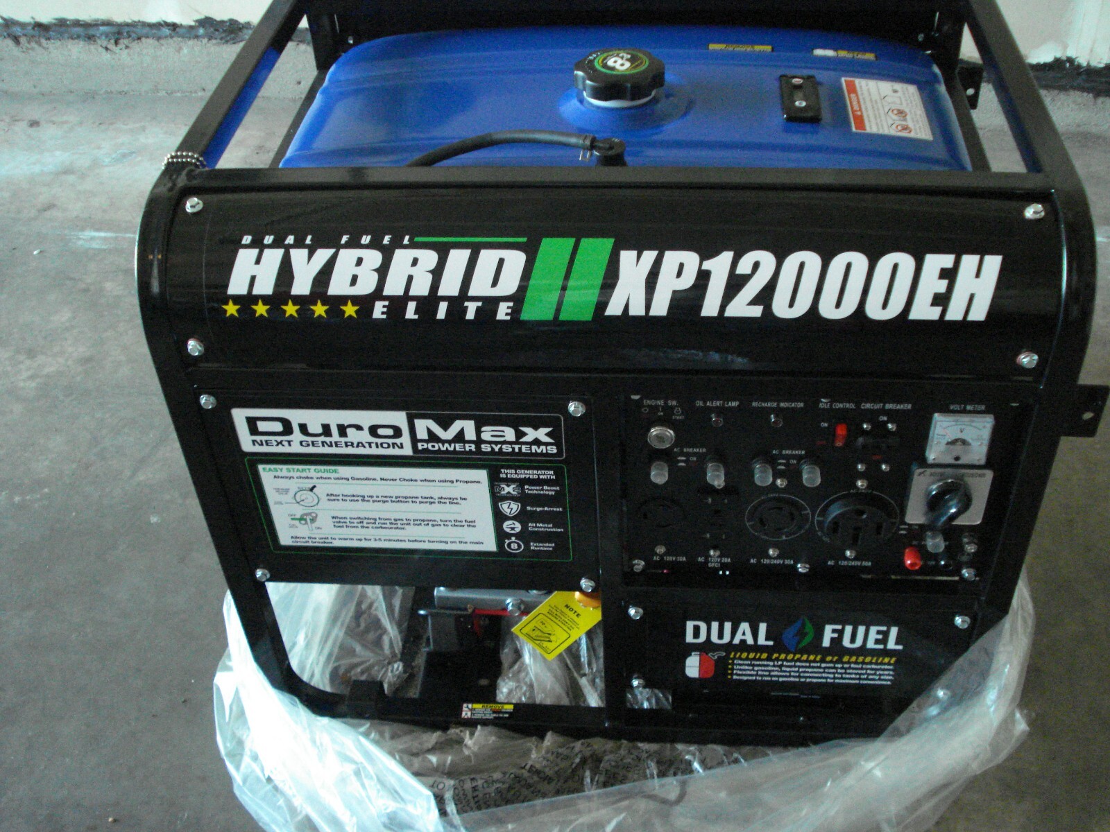 DuroMax XP12000EH 12,000 Watt Portable Dual Fuel Gas Propane Generator Actutun