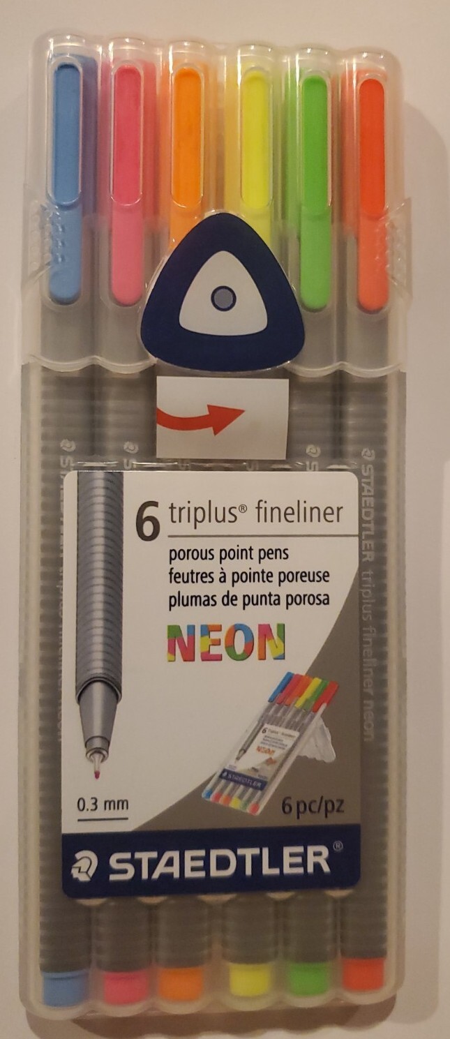 STAEDTLER TRIPLUS FINELINER NEON Set of 6 Superfine 0.3 mm. 