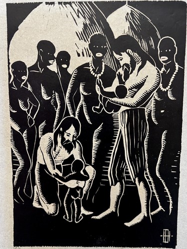 Original WPA Douglas Hall WOODCUT Artist PIRATES Africa Slavery Antique LINOCUT - Picture 3 of 10