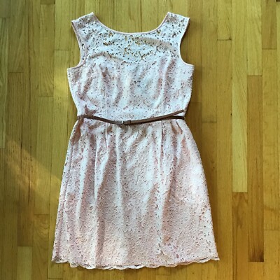 $170.00 White House Black Market Size 14 Women's Tulip Lace Dress, Peach |  eBay