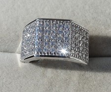 *SARAH KERN* DESIGN RING ZIRKONIA WEISS PAVÈ 925 SILBER RHOD GR 16 RW 51 89€ NP