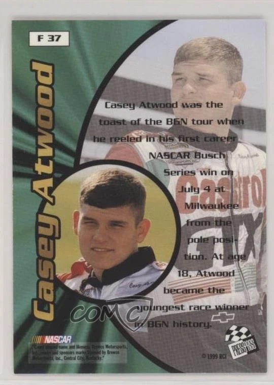 1999 Press Pass Stealth Fusion Casey Atwood #F37 Rookie RC - Image 2 of 2