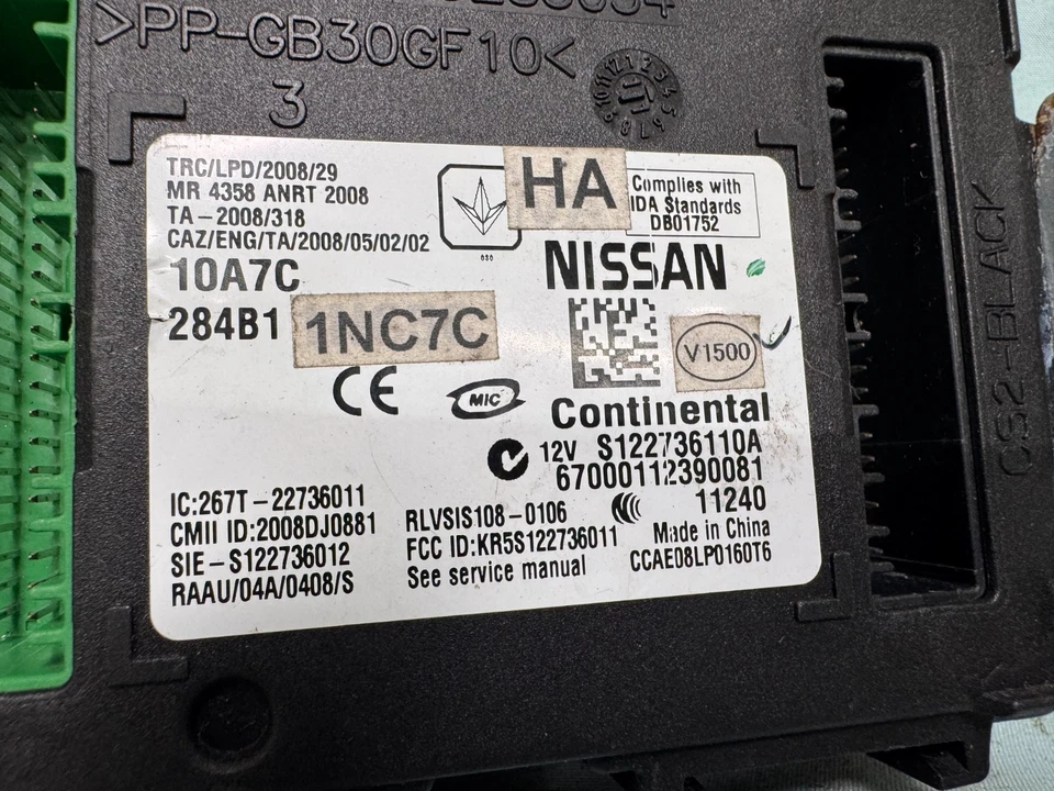 Unidad de módulo de control de carrocería 11-13 Infiniti G37 11-12 G25 14-15 Q60 BCM 284B1 1NC7C Foto 2 de 4