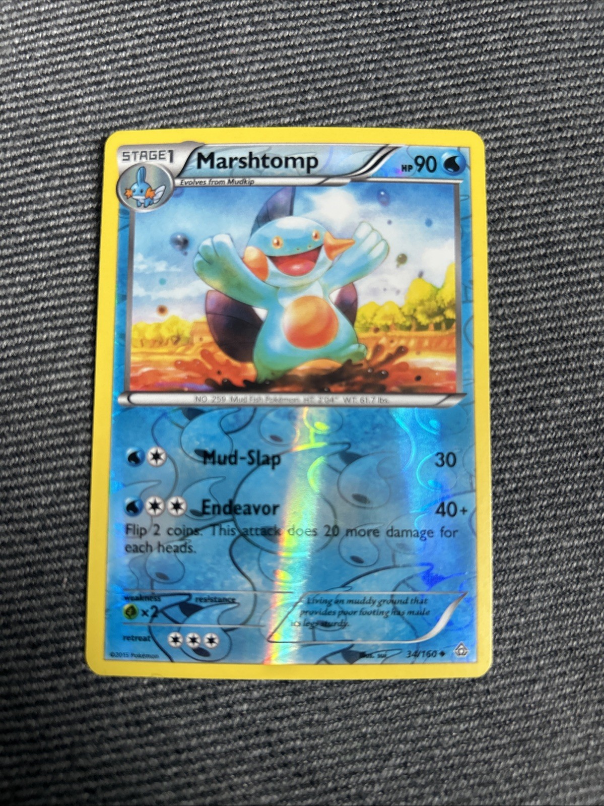 Marshtomp 34/160 XY - Primal Clash Reverse Holo